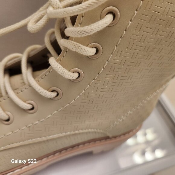 DOLCE VITA Womens Ivory 1" Platform Front Heel Pull-Tab Piker Combat Boots 7.5 M - Picture 3 of 14